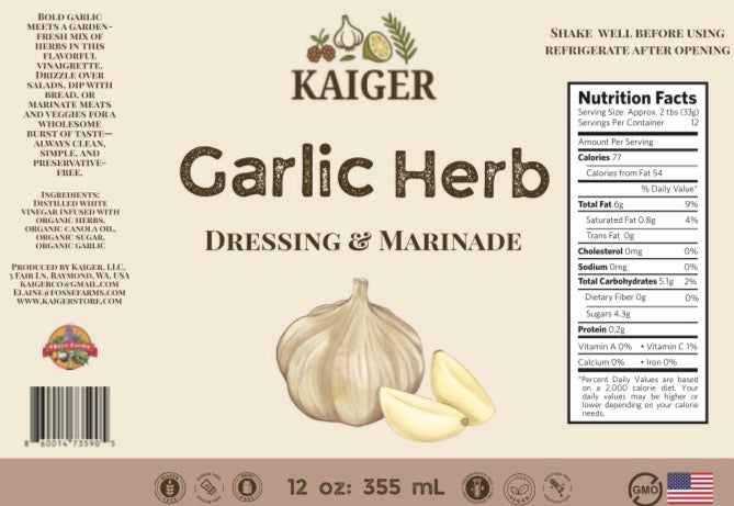 Garlic Herb Dressing & Marinade
